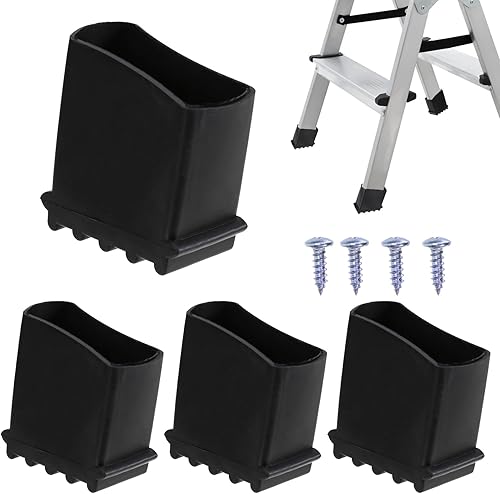 4 Stück Leiter Füße - Ersatzfüße für Haushaltsleitern, Gummi Leiterfüße, Schutzkappen für Leitern, Ersatz Leiterkappen, Trittleiter Füße, Leiterfuss Ersatzfuss für Leiter Ersatzteile, 50x25mm - Cheap-Us