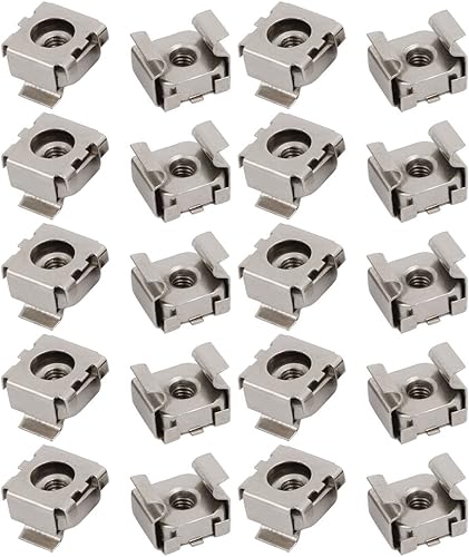 sourcing map 20 Stück M4 Kohlenstoffstahl Vernickelt Käfigmutter für Server Regal Schrank DE de - Cheap-Us