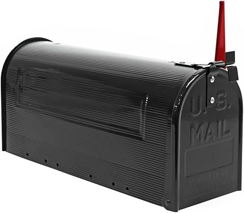 Wiltec US Mailbox weiß 180 x 220 x 480 mm, amerikanischer Briefkasten mit Fahne, Wandbriefkasten oder Standbriefkasten Stahl amerikanisches Design - Cheap-Us