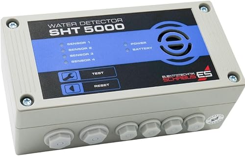 Wassermelder Schabus SHT 5000 230 V, 4 Eingänge, 9V-Batterieüberbrückung bei kurzen Stromaufall, Anschluss an BUS-System (EIB), Anschluss an externe Geräte - Cheap-Us