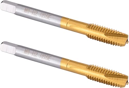 Burkit 2 Stück M8 Spiralspitze Gewindebohrer, HSS Titanbeschichtung M8 x 1,25 Spiralspitze Gewindebohrer - Cheap-Us