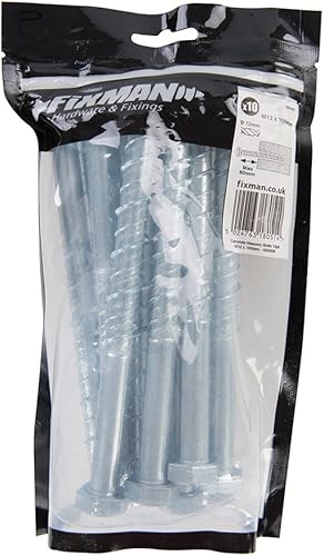 Fixman 525059 Betonschrauben, M12 x 150 mm, 10 Stück - Cheap-Us