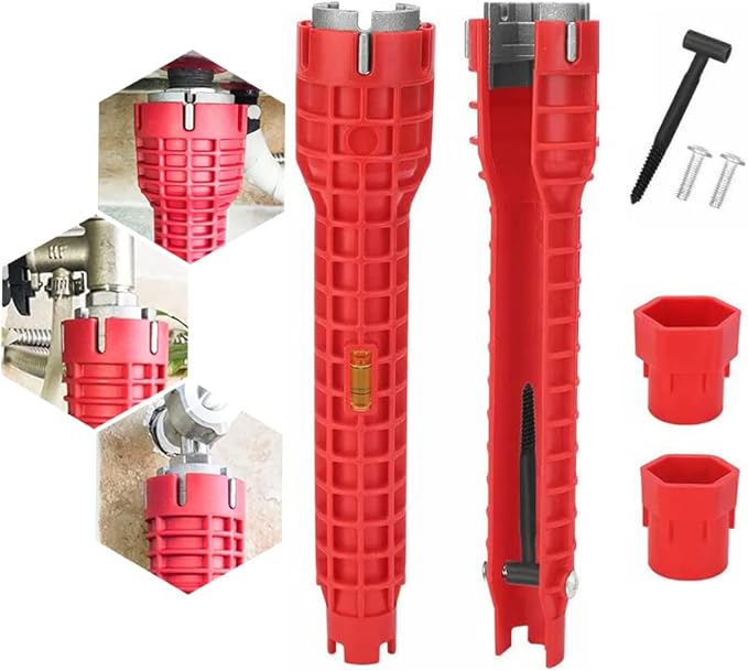 Konxi Waschbecken Installer Schlüssel Spülenschlüssel Sink Faucet Installer，8-in-1 Mehrzweck Schraubenschlüssel Für Toilettenschüssel/Spülbecken/Bad/Küchen Sanitär Und Etc. - Cheap-Us