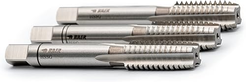 BAER Handgewindebohrersatz HSSG, Handgewindebohrerset 3-tlg. Satz M 8 x 1,25 - Gewindeschneider - Gewindebohrer - Handgewindebohrer Set - Gewinde schneiden - Cheap-Us