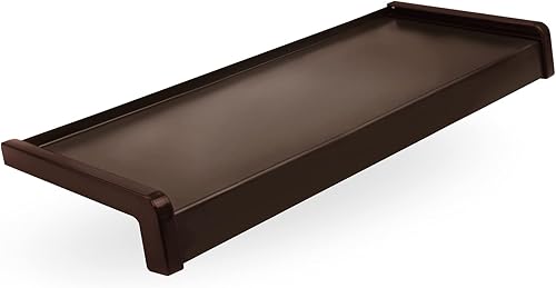 Seiletech.de Fensterbank Aluminium + Pulverbeschichtet | 100 cm | Bronze RAL 8017 | Tiefe 17,5 cm | Wetterfest | Inkl. PVC Endkappen | Fensterbrett | Aussenfensterbank | Fenstersims | Aussen - Cheap-Us