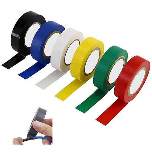 Isolierband Farbig Set, 6 Stück Isolierband 16mm X 15m, Buntes Electrical Tape, Wasserdichtes Isolierband, Hitzebeständiges Flexibles Isolierband zum Schutz, Bündeln und Reparieren von Kabeln - Cheap-Us