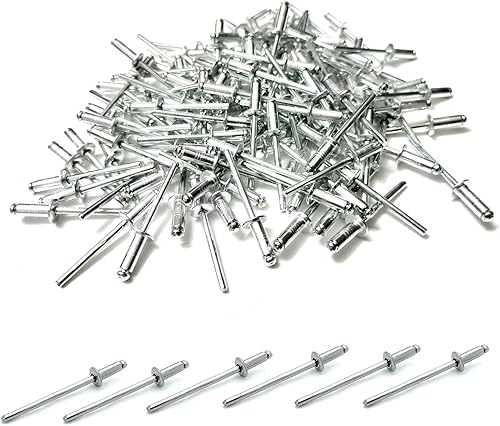 250pcs Stück Alu Blindnieten Sortiment Popnieten Set,Pop Nieten Stahlniete, 6 häufig verwendeten Größen Silber Aluminium Blindnieten (Silver, BOX SET-A) - Cheap-Us