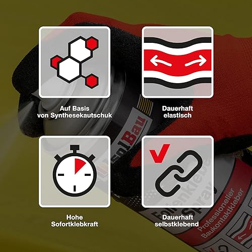 Isolbau Folienkleber-Spray - Professioneller Baukontaktkleber zum Verkleben von Bau- und Dampfsperrfolien - Für PVC, Holz, Beton uvm - 1 x 500 ml - Cheap-Us