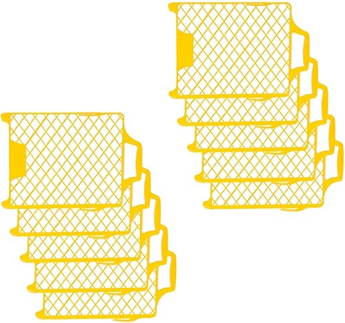 HARDY WORKING TOOLS Kunststoff Abstreifgitter, 10 Stück Farbgitter, Malergitter Länge 40cm, Breite 26cm, Farbabstreifgitter, Abrollgitter für Renovierung, gelb, A0145-223327 - Cheap-Us