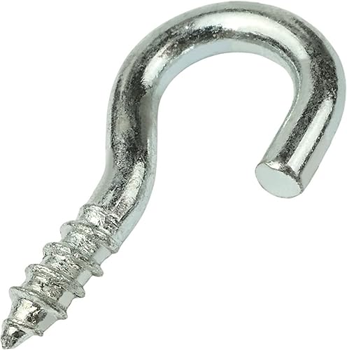 AERZETIX - C58000 - Set mit 5 Haken abgewinkelte augenschrauben zum schrauben Ø8x200mm in form C - offener haken mit selbstschneidender schraube - aus verzinktem stahl - farbe silber - Cheap-Us