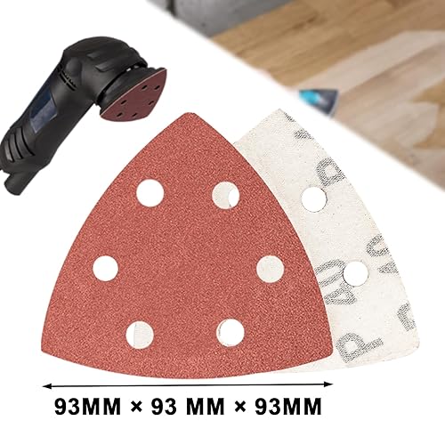 FEIHU Deltaschleifer Schleifpapier Dreieckschleifer, 60 Stück Schleifpapier für Dreieckschleifer, Klettschleifpapier, 60er Körnung, für Schleifdreiecke 93x93x93mm - Cheap-Us