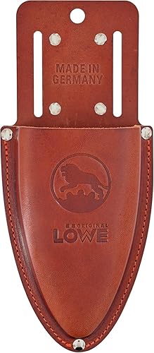 Original LÖWE Leder Premium Holster - 9809 | Gürteltasche braun für Gartenschere mit Gürtel-Clip zur Aufbewahrung am Gürtel oder Hosentasche | Made in Germany | 100% echtes Leder - Cheap-Us