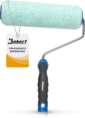 BOKERT® Farbroller - für perfekten Farbauftrag - mit 25cm Farbwalze aus Mikrofaser - für Wand und Decke - Florhöhe 15mm - Cheap-Us