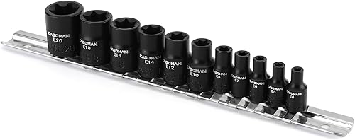 CASOMAN 14 Pieces Female E-TORX Star Socket Set, Female External Star Socket Set, E4 - E24 Torque Socket Set, 1/4'Dr. 3/8'Dr. 1/2'Dr. - Cheap-Us