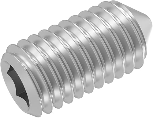 SECCARO Gewindestift mit Spitze M6 x 8 mm, Edelstahl V2A VA A2, DIN 914 / ISO 4027, Innensechskant, 20 Stück - Cheap-Us