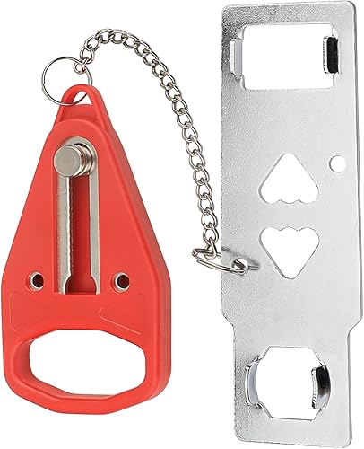 Portable Door Lock Tragbares Türschloss for Travelling Türkette ohne Bohren Sicherheitsschloss Wohnungstür Travel Lock Rot - Cheap-Us