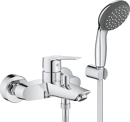 GROHE Start - Einhand-Wannenarmatur (DN 15, Wandmontage, langlebige Oberfläche), chrom, 24206002, Aufputz - Cheap-Us