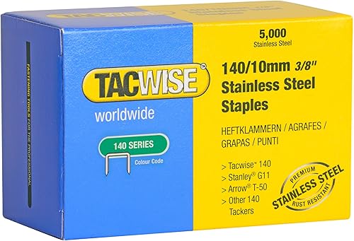 Tacwise 0477 Typ 140/10mm Professionelle Edelstahlklammern, 5000 Stück - Cheap-Us
