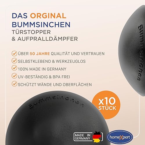 Bummsinchen Türstopper Wand Weiß selbstklebend [10 Stück] - Ø 40 mm - kleiner Wandpuffer für Wandschutz - Türpuffer Wand für Türanschlag, Türgriffschutz, Türklinken Stopper - Cheap-Us