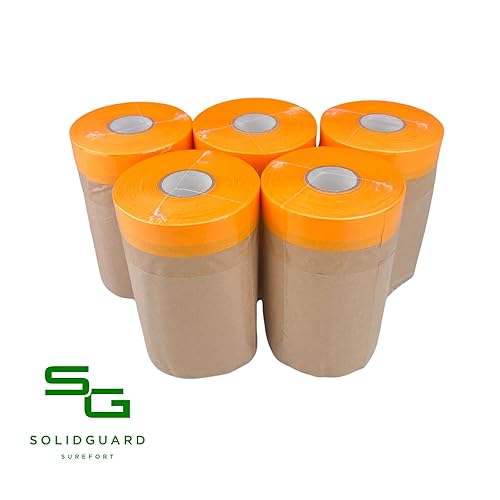 Abdeckpapier mit selbstklebend Abdeckband aus Washi Goldbandpapier für Lackieren oder für Fenster abkleben Dieses Band ist geeignet zum Abdecken bei der Arbeit mit dem Airlessgreät (5er Set 15cm x 20m - Cheap-Us