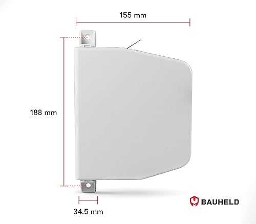 BAUHELD® Rolladen-Gurtwickler Aufputz [Einfädelautomatik] - Robuster Rollladen Aufwickler für Rolladengurt 14mm [ohne Gurt] - 180° Schwenkbar - Mini Rollo-Wickler mit Lochabstand 153mm - Weiß - Cheap-Us