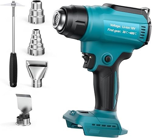 Kabellose Heißluftpistole für Makita 18V Akku Heißluftpistole zum Schweißen, Rohrbiegen, Farbentfernung, Heißluftpistole mit 4 Düsen. (ohne Akku) - Cheap-Us