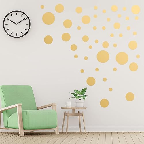 264 Stück Wandtattoo Punkte Gold Dot Wandaufkleber, Gold Punkt Aufkleber Wandsticker für Kinderzimmer Wohnzimmer Deko, Rund Goldene Wandfolie Dots Wohnzimmer Schlafzimmer Wandabziehbilder - Cheap-Us