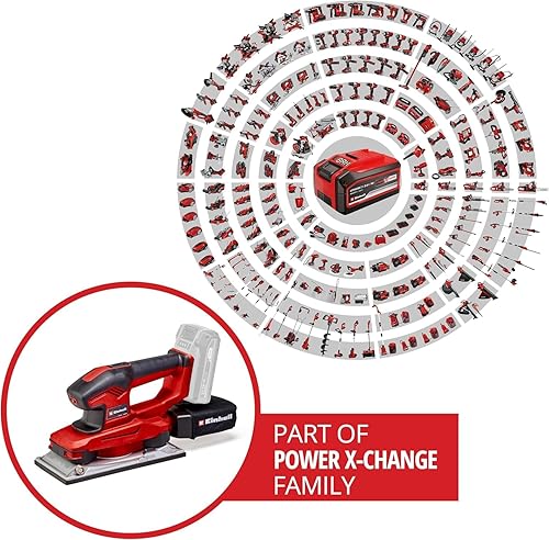 Einhell Akku-Schwingschleifer TE-OS 18/230 Li Solo (Drehzahlelektronik, Micro-Klett, Fußplatte aus Aluminium, Staubfangsack, inkl. 3x Schleifpapier, ohne Akku und Ladegerät) - Cheap-Us