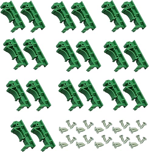 20 Stück(10 Sätze) PCB Schiene Hutschienen Adapter Kunststoff Hutschienen Adapter Set mit 40 Schrauben zum Sichern und Halten von Leiterplatten oder elektronischen Schaltgeräten für 35mm DIN-Schiene - Cheap-Us
