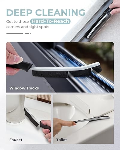 Sxhyf Hartborsten Eckenreinigungsbürste – Multifunktionale Lückenreinigungsbürste, Fugenbürste, Reinigungsbürste, Reinigungswerkzeuge Für Haushalt, Küche, Fahrzeug,Toilette, Fugenmörtel (Schwarz) - Cheap-Us