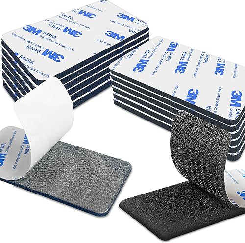 SCHWARZES KLEBEBAND AUS NYLON | 12 Paar Selbstklebende Klettverschluss Streifen (5cm x 10cm) mit Abgerundeten Ecken | Für Kleidung, Handwerk & Haushalt | Haftstark & Wiederverwendbar - Cheap-Us