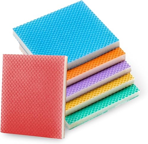 Schleifschwämme, 6 Stück Weiches Schleifschwamm Fein Körnung 100/120/150/180/220/240 Handschleifblöcke PU Schaum-Schleifpads Nass und Trocken Sandpapier für Holz Trockenbau Metall - Cheap-Us