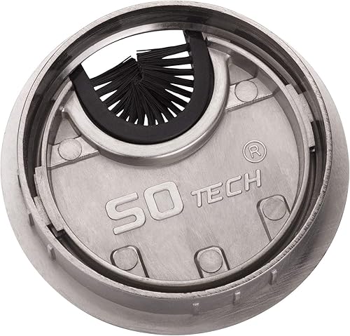 SOTECH 2 Stück Kabeldurchlass Metall Bohrmaß Ø 68 mm schwarz matt mit Bürstendichtung Kabeldurchführung Außen-Ø 76 mm - Cheap-Us