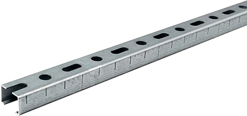 Dalsys Montageschiene 27/18, Schienenkonsole Silber 200cm, 1 Stück, Lochschiene, C-Profilschiene, U-Schiene, u.a. zur Bildung von Traversen - Cheap-Us