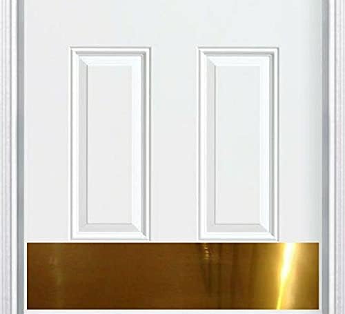 Deck the Door Decor,Tür-Schlagplatte – eloxiertes Aluminium – Schraubmontage – Satin-Schwarz, glänzendes Messing & ölgeriebenes Bronze-Finish – viele Größen (15.2x76.2 cm, glänzendes Messing) - Cheap-Us
