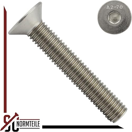 Senkkopfschrauben mit Innensechskant (ISK) - M6x30 - (50 Stück) - DIN 7991 / ISO 10642 - Vollgewinde - Senkschrauben - Werkstoff: Edelstahl A2 V2A - SC7991 | SC-Normteile® - Cheap-Us