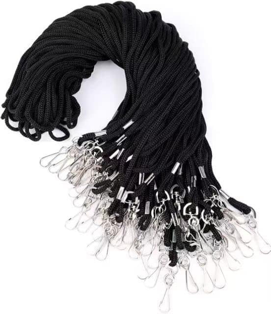 Witbicg 50 Stück Schlüsselband Lang Sicherheitsverschluss, 50cm Lanyards Schlüsselbänder Zum Umhängen, Keyholder Schlüsselband Umhängebänder Geeignet Für Ausweise, Abzeichen, Schlüssel Usw (Schwarz) - Cheap-Us