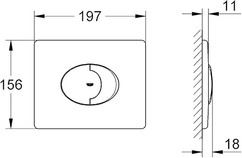 GROHE Skate Air | WC - Betätigungsplatte | mit 2-Mengen- und Start-Stopp-Funktion für pneumatische Betätigung, waagerecht, chrom | 38506000 - Cheap-Us