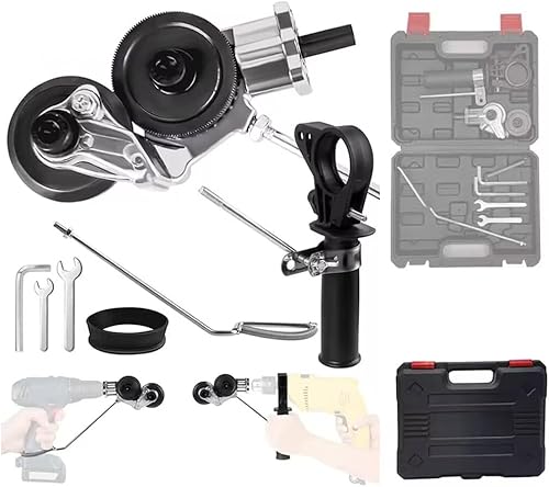 Blechschere Elektrisch mit Koffer, blechschere für akkuschrauber, Blechschneider von Handbohrmaschine, Metal nibbler drill attachment zum Schneiden von Eisen, Weißblech, Stahl, Kupfer (Universal) - Cheap-Us