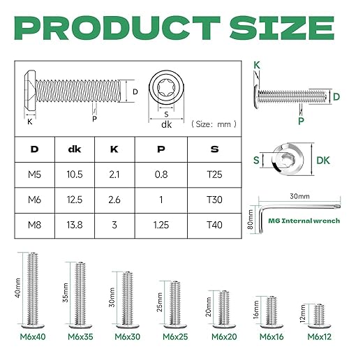 20 Stück Flachkopfschrauben M6 x 16 Torx M6 Schrauben Edelstahl Linsenkopfschrauben M6 A2 V2A Senkkopfschrauben M6 Vollgewinde Maschinenschrauben mit Torx-Schlüssel - Cheap-Us