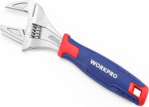 WORKPRO 2 IN 1 Schraubenschlüssel verstellbar Rollgabelschlüssel & Rohrzange Einmaulschlüssel aus Cr-V für Profis, Rollgabelschlüssel 200mm Länge mit Gummigriff（max. 42mm Maulweite) - Cheap-Us