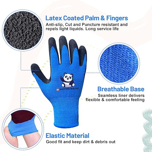 Migliore Wear 2 Paar Kinder Arbeitshandschuhe, Gartenhandschuhe Kinder, Latex Schutzhandschuhe mit Handflächenbeschichtung für 2-4 Jahre (XS) - Cheap-Us
