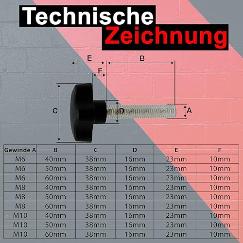 PRIOstahl Feststellschraube Sterngriffschraube Griffschraube Sternmutter - M8 x 60mm 4 Stück Sternkopfschraube Rändelschraube Schraube als Halterung & Fixierung mit Außengewinde aus Stahl - Cheap-Us