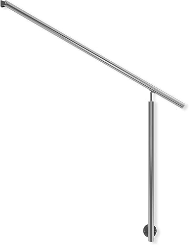 DOLLE Geländer Edelstahl Hauseingang seitliche Montage 1 Pfosten mit Wandanschluss Länge 150 cm Höhe 100 cm witterungsbeständig - Cheap-Us