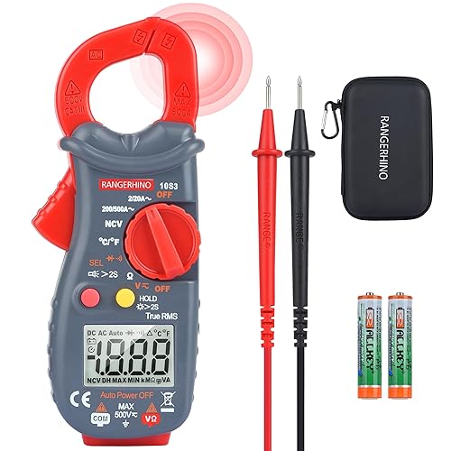 RANGERHINO Digitales Zangenamperemeter, NCV-Voltmeter mit Automatischer Bereichswahl, misst Widerstand Durchgang Dioden Temperatur AC/DC-Voltmeter, Test stromführender Leitungen - Cheap-Us