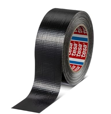 Tesa 4615 Professional Universal – Duct Tape, amerikanisches Gewebeklebeband zum Reparieren, Fixieren, Verpacken, Markieren und Abdichten – für innen und außen – (Schwarz, 50 m) - Cheap-Us