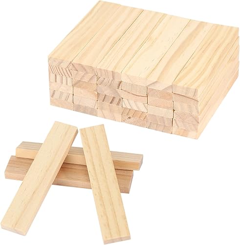 Holzsteine zum Bauen 40 Stück Holzbaukasten naturfarbene Bauklötze Holzklötzchen zum Basteln 100x20x7 mm holzklötze Holzleiste Holzstäbchen basteln Holz - Cheap-Us