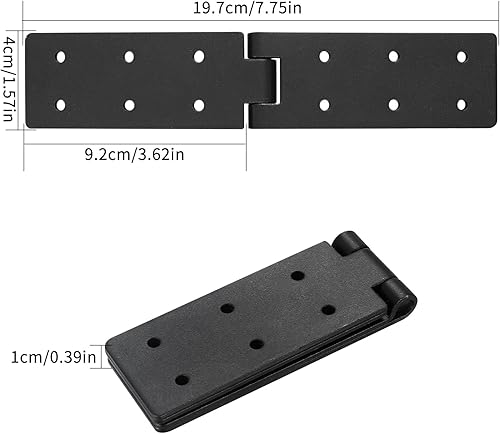 Türscharnier, 4 Stück Scharniere Verbinder, Klappscharnier, Kistenband, Möbelscharnier, Schwarz Metallscharnier Möbelband Schwerlast für Holztür Gartentüren Möbeltüren Werkzeugkästen - Cheap-Us