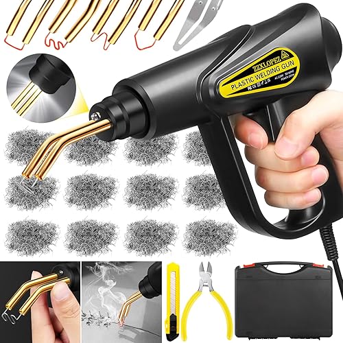 ZZXLOPEZ 200W Kunststoff Schweißgerät, 2 in 1 Auto Stoßstange Reparatur Set, Kunststoff Schweißen Maschine mit 1000PCS Schweißnägel, Plastik Schweißgerät für Instandsetzung Kunststoffteilen - Cheap-Us