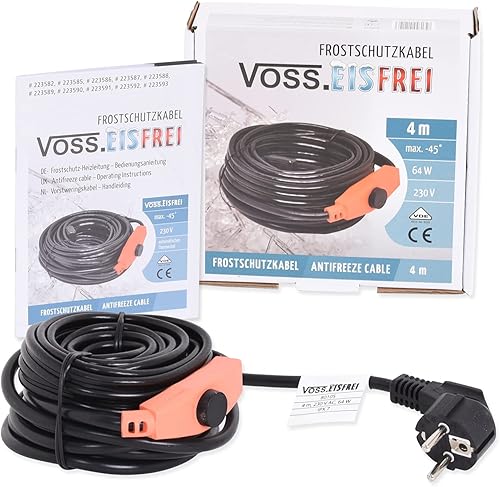 4m Frostschutz Heizkabel mit Knopf-Thermostat VOSS.eisfrei, 230V, Heizleitung Zum Schutz von Wasserleitungen und Weidetränken - Cheap-Us